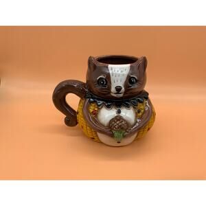 Johanna Parker Ceramic SQUIRREL Animal Mug Fall Thanksgiving Harvest Decor